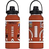 Xtmunole Football Water Bottle 32oz Football Stainless Steel Tumbler Football Insulated Bottles For Men Women Football Gifts For Football Lover Player Fan Coach