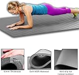 Lions Yoga Mat 10mm Thick NBR Non-Slip with Carry Strap Grey Silver view 3