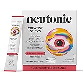 Neutonic Creatine Monohydrate | Strawberry Lime Flavored | Premium Micronized Creapure Creatine Powder | Supports Strength and Power | Zero Sugar, Vegan | Convenient Single-Serve Packets | 30 Sticks
