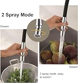 Peppermint Kitchen Tap with Flexible Hose Black Chrome 360° Swivel view 3