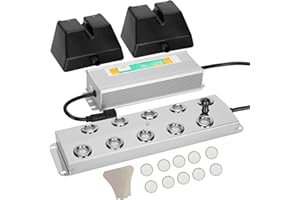 Qnemaei Ultrasonic Mist Maker 10 Head,Add Replacement Atomizer Heads,350W Power Water Proof Ultrasonic Mister,Ultrasonic Fog Humidifier with Float,for Vegetable Preservation,Landscape, Halloween,etc