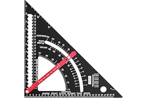 Gohelper 12 inch Carpenter Square Tool Rafter Framing Square Construction Metal Woodworking Measuring Quick Angle Machinist Precise Adjustable Carpentry Square Layout Tool Triangle Ruler