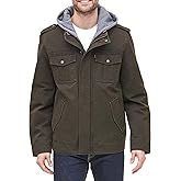 Levi's Men's Washed Cotton Hooded Military Jacket (Regular & Big & Tall Sizes)