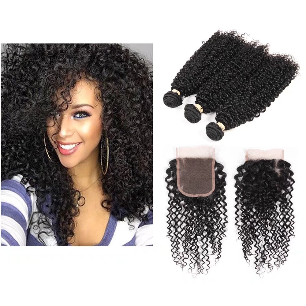 Amazon Com Fabeauty Hair 3 Bundles Deep Curly Hair Extensions