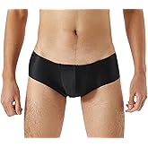 FEOYA Men's Shiny Metallic Boxer Briefs See Throug Oil Glossy Panties Sheer Underpants Low Rise Panties Underwear