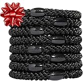 L. Erickson Grab & Go Ponytail Holders, Black, Set of Eight - Exceptionally Secure with Gentle Hold