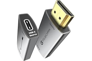 Reborn USB C Female to HDMI Male Adapter | 4K Uni-Directional USB Type C Source to HDMI 2.0 Display Converter Thunderbolt 3/4 to HDMI for MacBook Pro/Air, Galaxy S8 to S23, Surface - 1 Pack