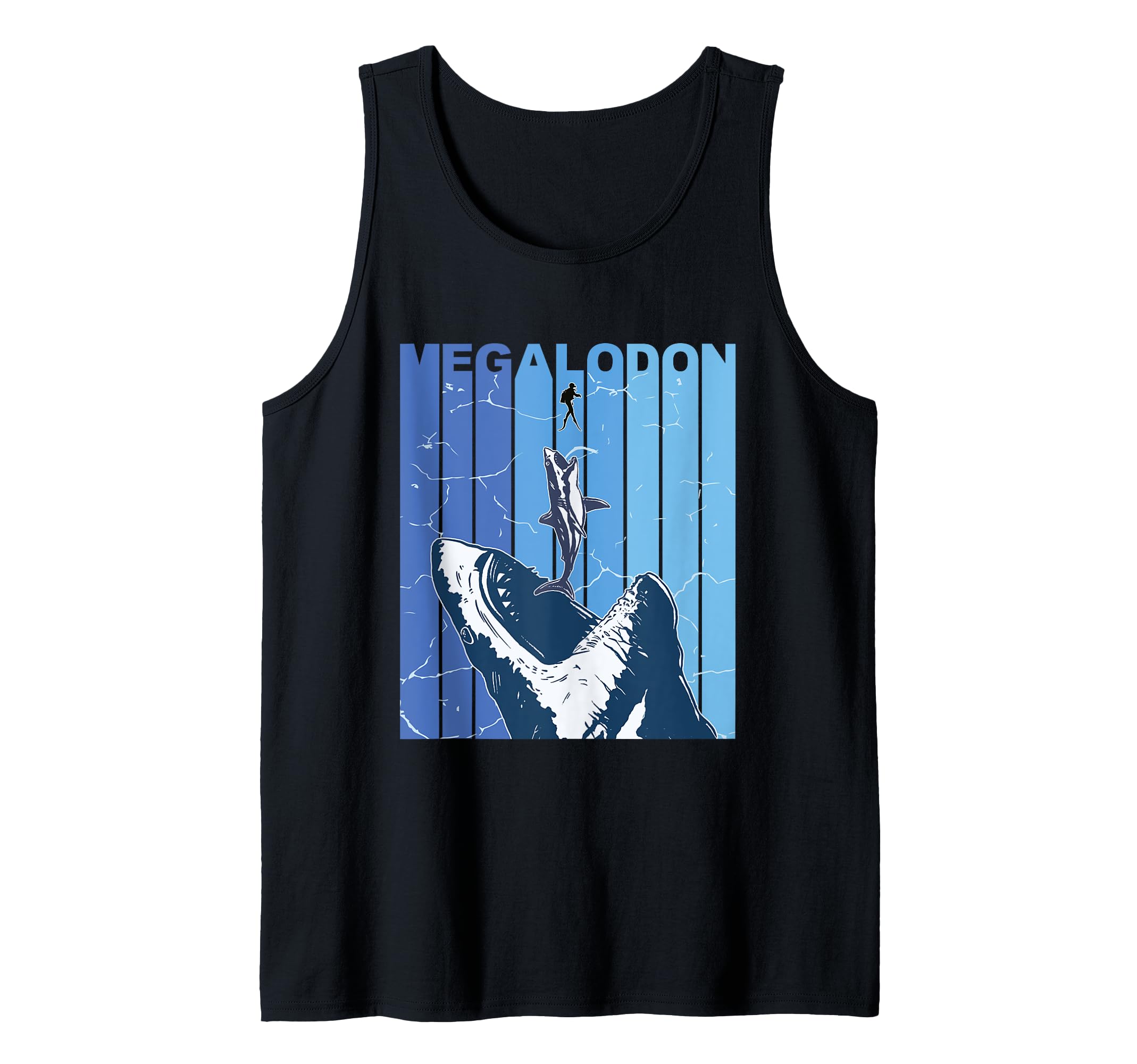 Megalodon White Shark - Giant Shark - Shark Lover Diver Tank Top