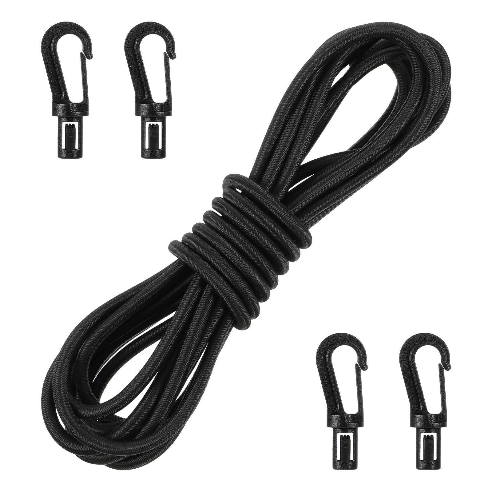 Photo 1 of 1/4" x 10' Elastic Bungee Shock Cord Kayak Stretch String Rope with Bungee Shock Cord Hook Shocks Cords Rope Bungees Straps for Kayak Boat Camping AccessoriesExercise Fitness and Outdoor Enthusiasts