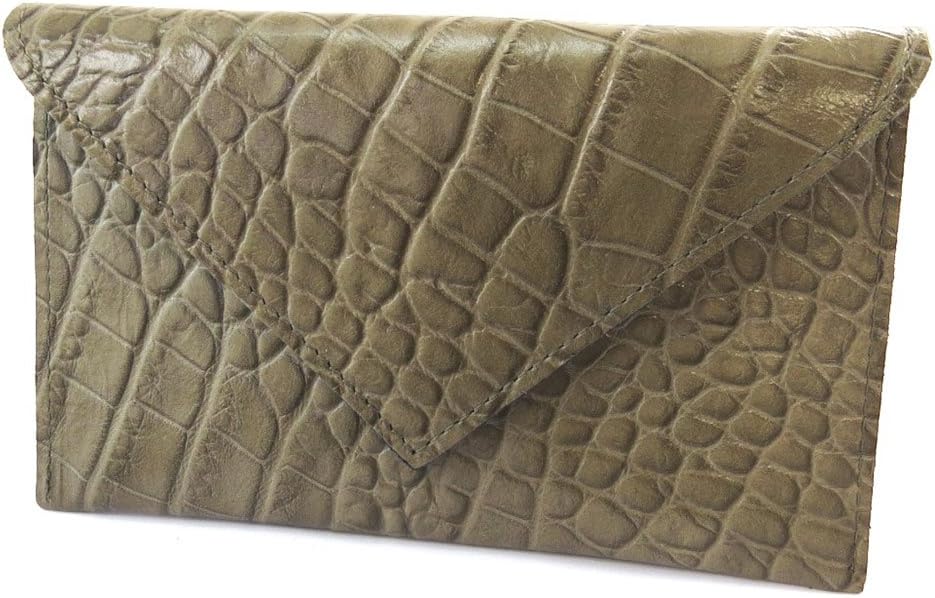 Leather door car papers 'Frandi'taupe croc (slim).