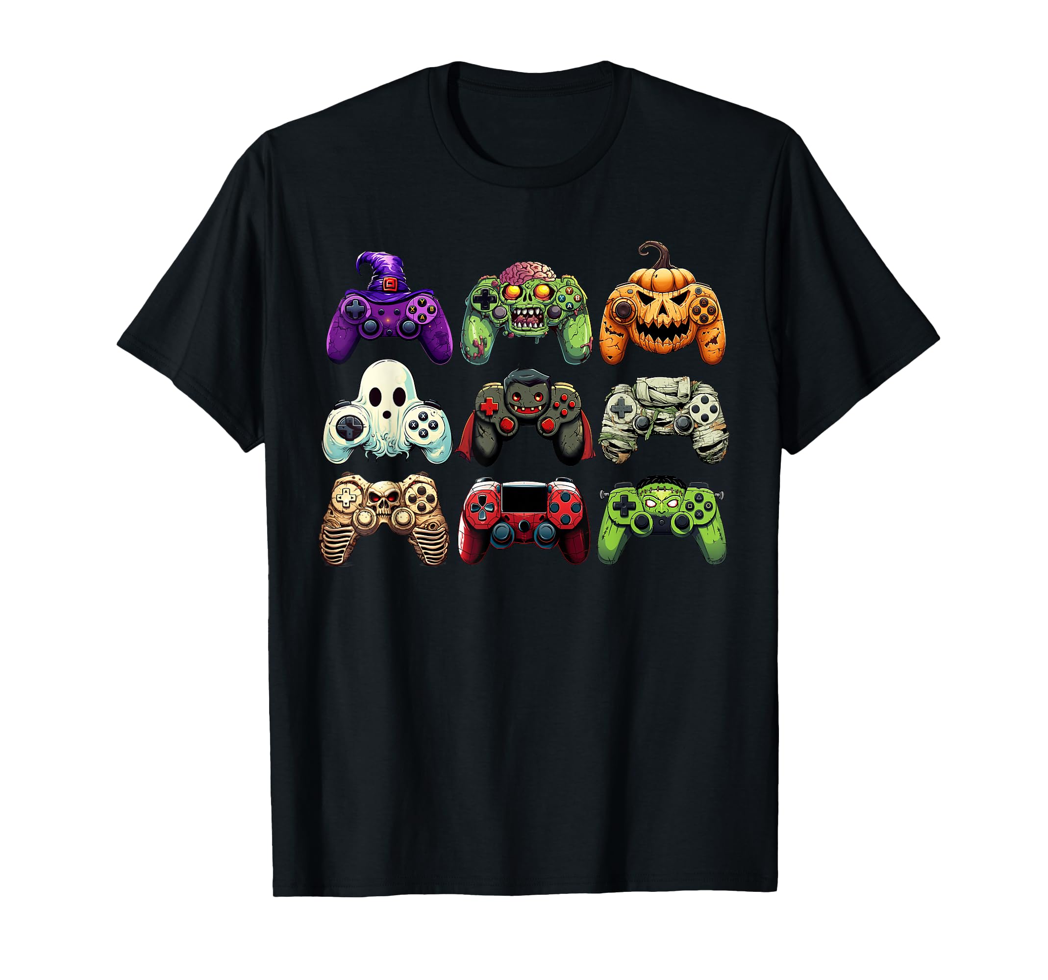 Photo 1 of **ROYAL BLUE** Halloween Skeleton Zombie Gaming Controllers Mummy Boys Kids T-Shirt