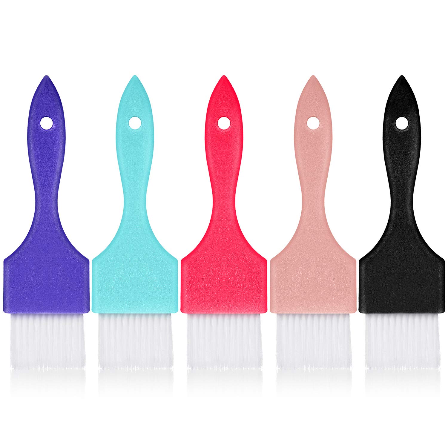 5 Pieces Painter Hair Color Brush Multicolored Hair Dye Brush Hair Coloring Brush Hairdressing Tint Brushes for Home and Salon : Beauty
