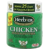 Herb-Ox Chicken Bouillon Cubes, 25-Cubes (Pack of 12)