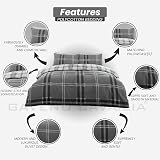 GC GAVENO CAVAILIA Duvet Cover Set Reversible Grey Bard sley Check Double view 2