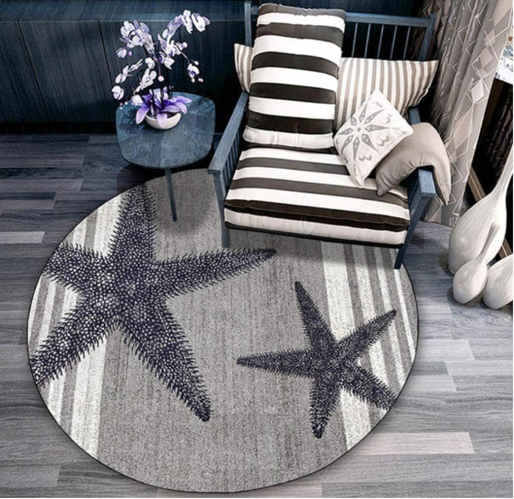 Área Pintura De Estrellas De Mar Alfombra Redonda Lavables