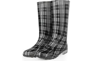 DaeRainy Tall Rain Boots for Women, Knee High Waterproof Slip On Garden Boots