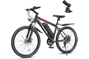 FUNHANG Electric Bike for Adults, 26'' 1000W Peak Ebike, Up to 50 Miles 21.7MPH Electric Mountain Bike with 48V Removable Battery, Adjustable Stem, Lockable Suspension Fork, 21-Speed, UL 2849 Certified