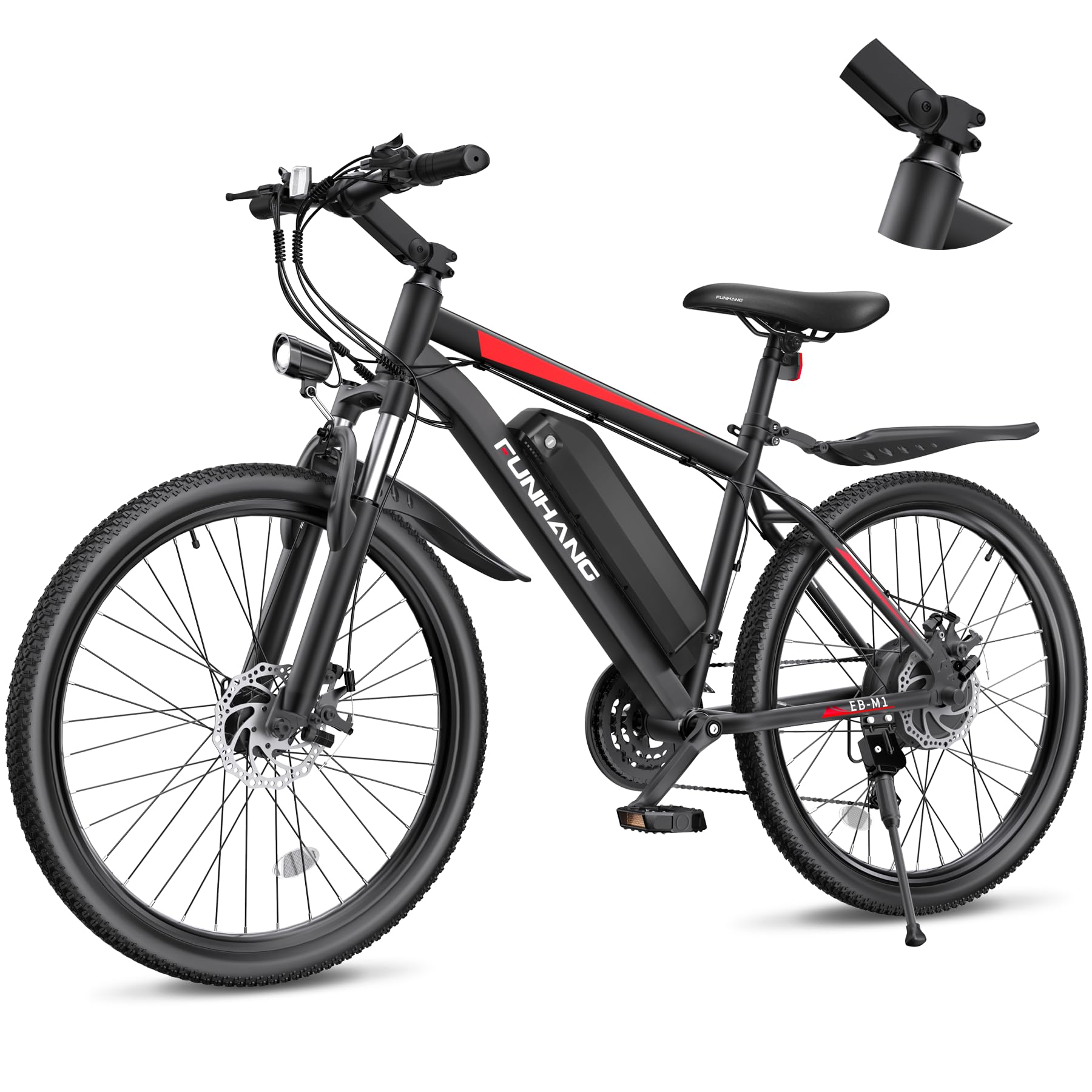 Electric Bike for Adults, 26'' 1000W Peak Ebike, Up