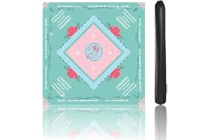 OIIKAIN Mahjong Mat with Tech Velvet, Machine Washable, Noise Reduction,Anti Slip, and Crease-Free, Soft Touch, Game Rule, with Carrying Bag: 32.4 Inch Game Mat for Poker, Board, Tile, and Dominoes (Green)