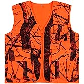VicBre Blaze Orange Hunting Vest with Pockets for Men fishing Camping Outerwear