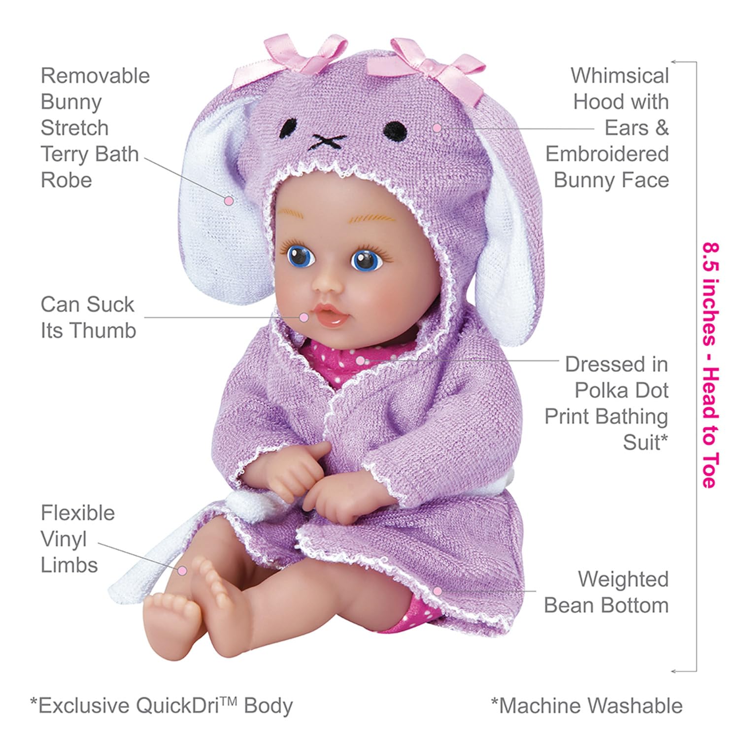 Adora Bath Time Baby Tots Collection, 8.5