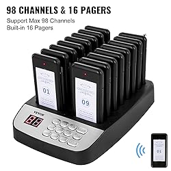 VEVOR F100 Restaurant Pager System 16 Pagers, Max