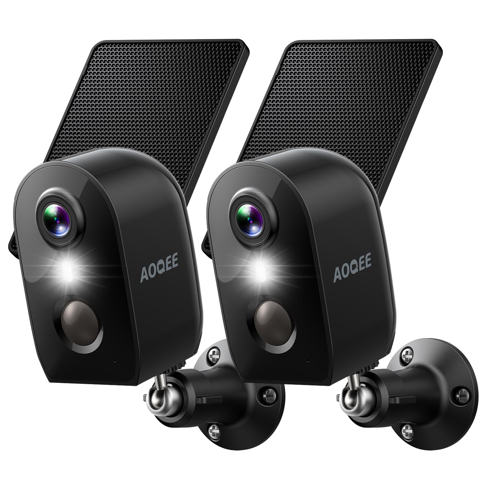Photo 1 of AOQEE Cameras for Home Security-2.4Ghz WiFi Security Cameras Wireless Outdoor, Battery Powered with Solar Panel, Color Night Vision, AI Motion Detection, SD Card/Cloud Storage, Work with Alexa, Y8 2P