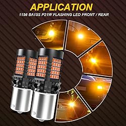 NATGIC Amber 1156 P21W LED Bulb Yellow Canbus Error