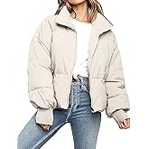 PEHMEA Women's Winter Cropped Puffer Jacket Coat, Warm Short Quilted Jackets Outerwear with Pockets 2026