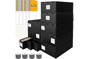 QLOUNI Trading Card Storage Box, Includes 24-600 CT Boxes & Card Dividers, + Trading Card Organizer for Collectible Card Games, for TCG, MTG, PTCG, Baseball Cards, with Labels & Tapes