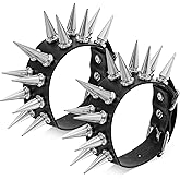 LLOUSSAK 2 Pcs Punk Studded Bracelet Spiked Bracelets Black Leather Rivet Bracelet Cuff Wrap Goth Rock Wristband Bracelet Emo Bracelets Punk Accessories for Unisex Party Accessories