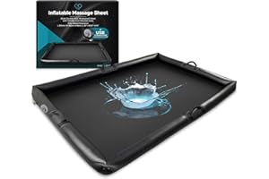Inflatable Massage Sheet with Handles | Self-Inflating PVC Waterproof Sheet with Sides | Durable, Easy to Clean | 83'' x 61''