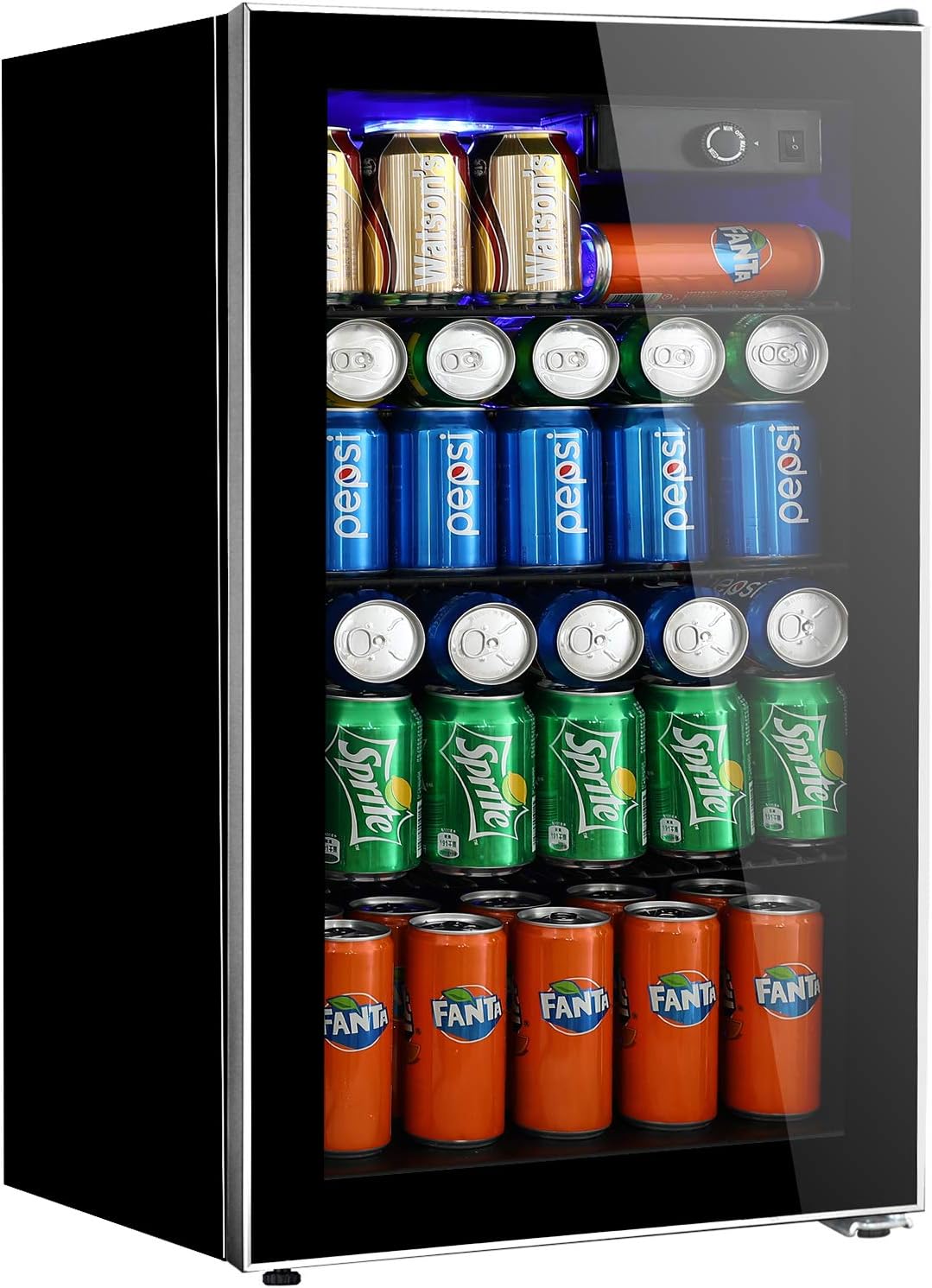Beverage Refrigerator and Cooler 3.2 Cu. Ft. Drink Fridge with Glass Door for Soda
