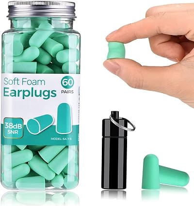 ERM TOOL Ultra Soft Foam Earplugs 38dB SNR Mint Green 60 Pairs Case
