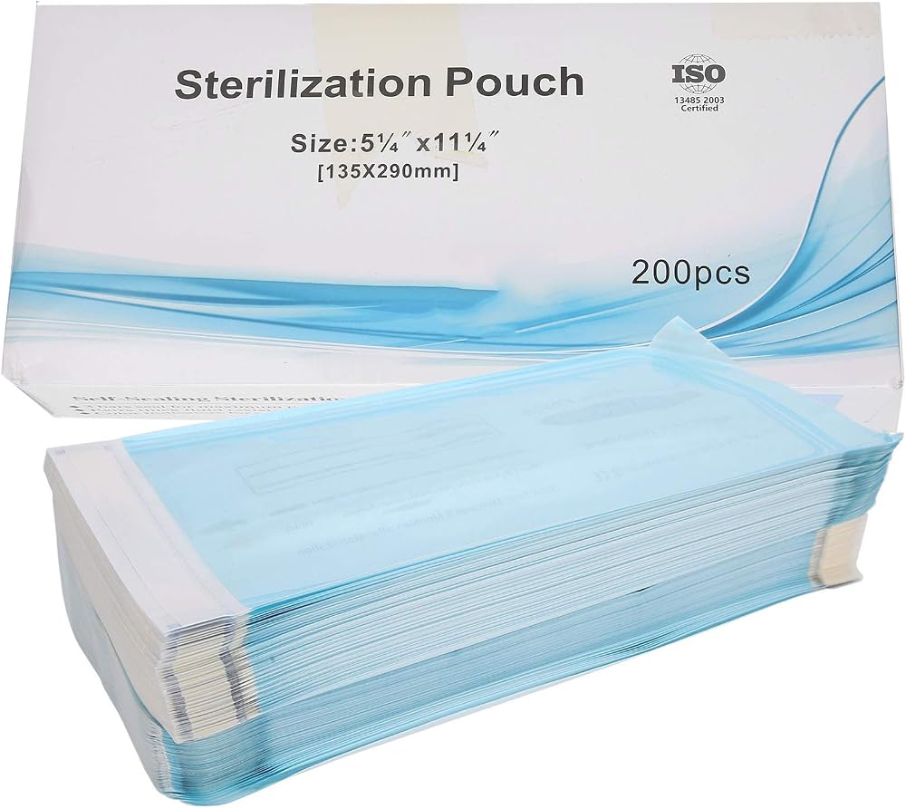Mutuer 200pcs Self Sealing Sterilisation Pouches 135 x 290mm