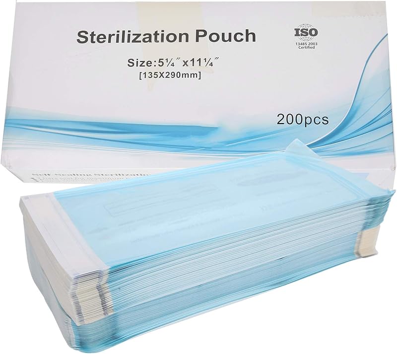 Mutuer 200pcs Self Sealing Sterilisation Pouches 135 x 290mm