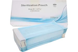 200pcs Sterilization Pouches, Self Sealing Sterilizer Bags Autoclave Pouches for Dentist Microblading Tattoo Supplies 135 x 2