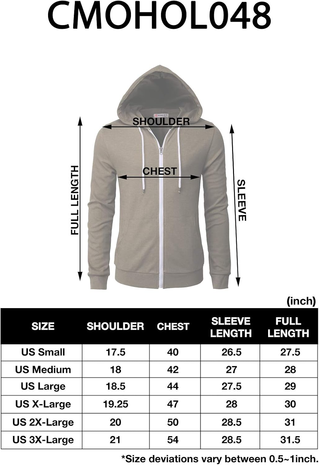 H2H Mens Casual Zip up Hoodie Jacket Double Cotton Lightweight Hooded at  Men’s Clothing store