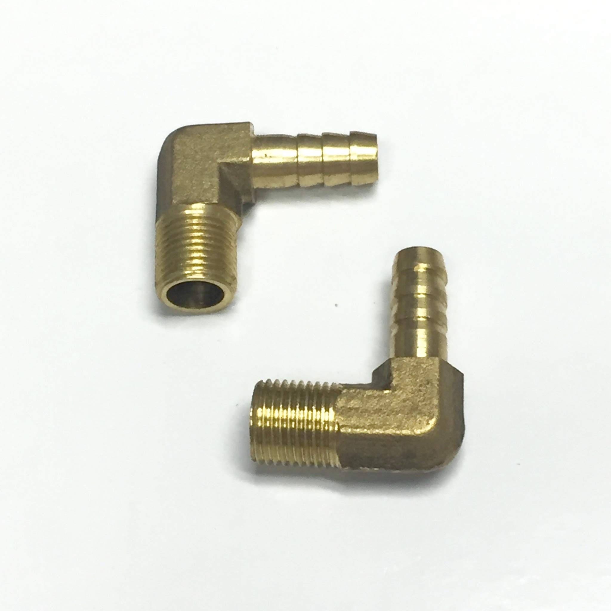 VEDA 2pecs 90 Degree Elbow 6mm to 1/8" BSP Thread Solid Brass Hose Tail Connector Barbed to BSP Male Thread. Pond/Pool/Hose Pipe Adapters