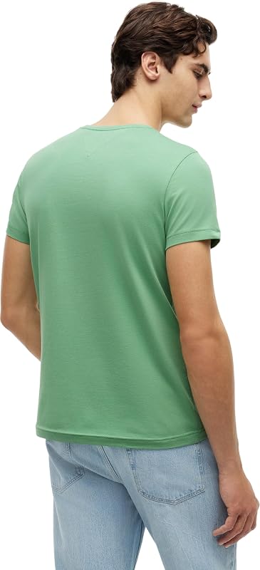 Herren T-Shirt Kurzarm Stretch Slim Fit mit Rundhalsausschnitt, Türkis (Cut Grass), S