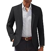 PJ PAUL JONES Men's Casual Blazer One Button Lightweight Sport Coats Solid Notched Lapel Suit Jackets