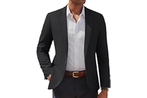 PJ PAUL JONES Men's Casual Blazer One Button Lightweight Sport Coats Solid Notched Lapel Suit Jackets