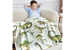 Wajade Toddler Dinosaur Blanket for Boys and Girls, Cute Cartoon Dinosaur Blanket for Kids, Dinosaur Soft Warm Fuzzy Blanket for Couch Sofa Bed, 50"x60"