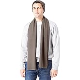 Fishers Finery Men's 100% Cashmere Ribbed Knit Hat and Scarf Set; Gift Box