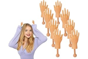 Realistic Mini Hands with Sticks, 4 Pairs of Tiny Little Hands for Pranks, Gag Gifts & Cosplay/Novelty Prank Kit with Mini St