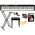 Casio Privia PX-S1100 Digital Piano - Black Bundle with Adjustable Stand, Bench, Sustain Pedal, Piano Book, Online Piano Lessons, Austin Bazaar Instructional DVD, and Polishing Cloth