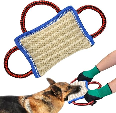Pet Supplies Pet Artist 3 Handles Jute Bite Pillow 9 5 6 5