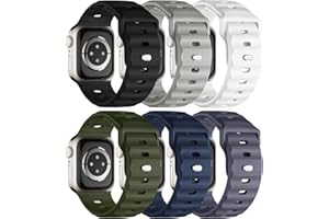 Adorique Sport Bands 6-Pack Compatible with Apple Watch Ultra 2 Band 49mm 46mm 45mm 44mm 42mm, Wide Soft Silicone Wristbands Waterproof Strap Men for iWatch Series 10 9 8 7 6 5 4 3 SE Ultra