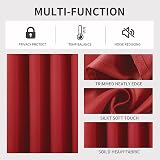 Joydeco Blackout Curtains 63 Inch 2 Panels Red Thermal Insulated Grommet view 3