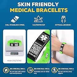 Theluckytag Medical Bracelets for Men Women with QR